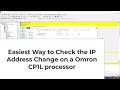 Omron CP1L Check the IP Address That Was Changed