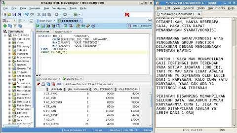 Menggunakan perintah-perintah group function dalam SQL Oracle - Bagian 2