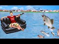 तिरती बेड सोफा फिशिंग Floating Bed Air Sofa Fishing Must Watch New Comedy Video Hindi  2021