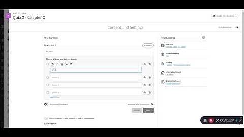 Blackboard Ultra Test: Creating a Test
