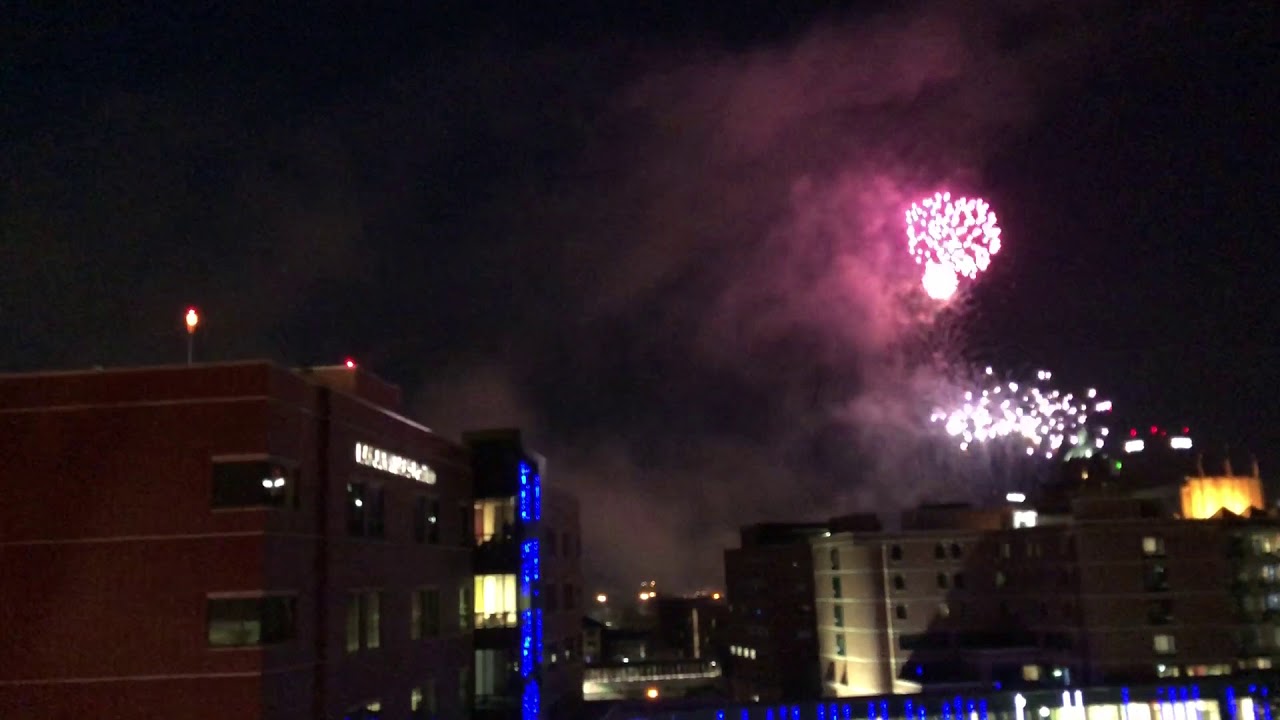 Air Bear Landing During Fireworks Akron Children's Hospital video