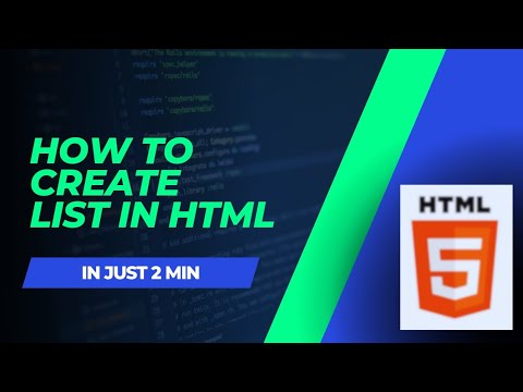 Creating list in HTML - YouTube