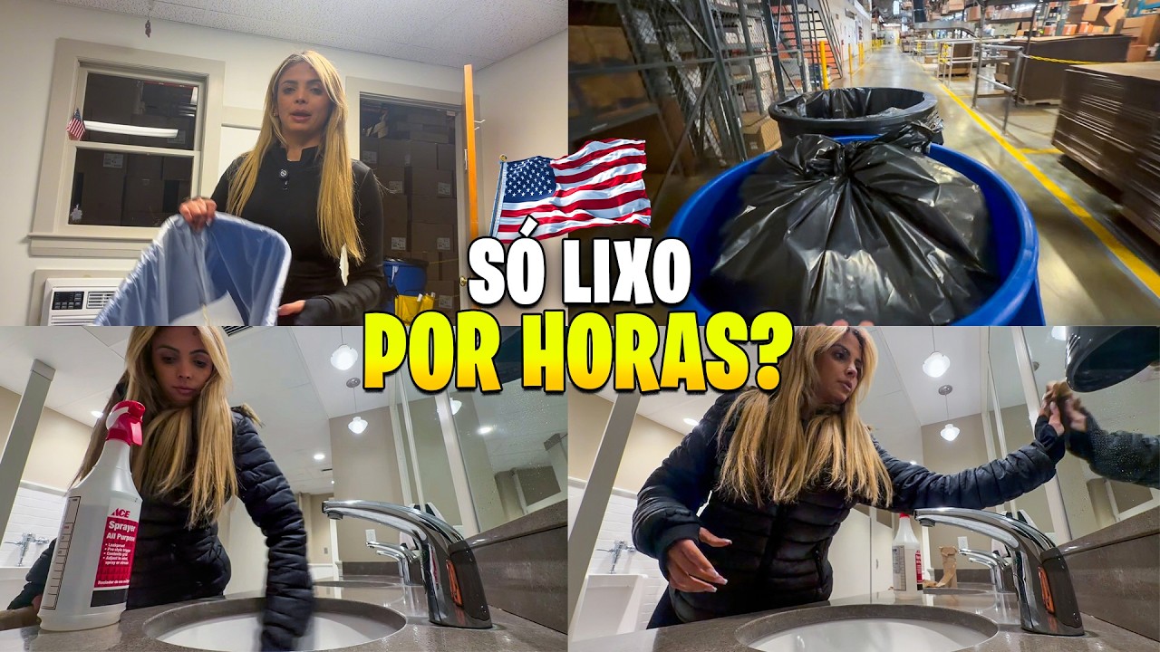 TRABALHO NOTURNO NOS EUA: Quanto tempo levo só tirando o lixo? 🗑️🌑