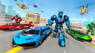 Police Limo Robot Car Transform - Robot Games - Flying Car Robot Transform - Car Robot Games. screenshot 4