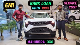 Mahindra XUV 3xO 🔥 EMI, Bank Loan, Down payment, Service cost etc.