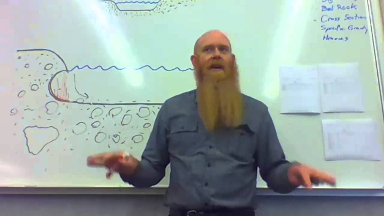 Gold mining course; Gold deposits on undercut banks.