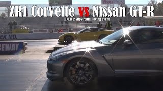 ZR1 Corvette vs Nissan GT-R drag race