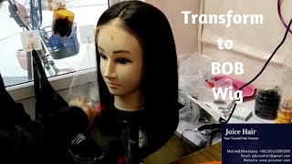 Transforming 16 inch lace Wig to 14 inch BOB | Trim the Wig