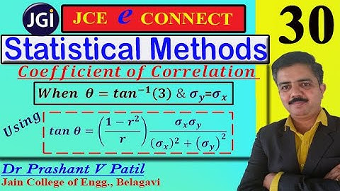 Coefficient of Correlation || 𝑾𝒉𝒆𝒏  𝜽=𝒕𝒂𝒏^(−𝟏) (𝟑) & 𝝈_𝒚=𝝈_𝒙  || 18mat41 || Dr Prashant Patil