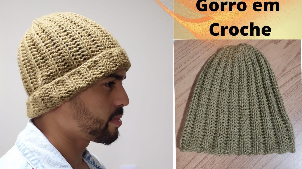 ⛄Gorro de crochê masculino facil passo a passo