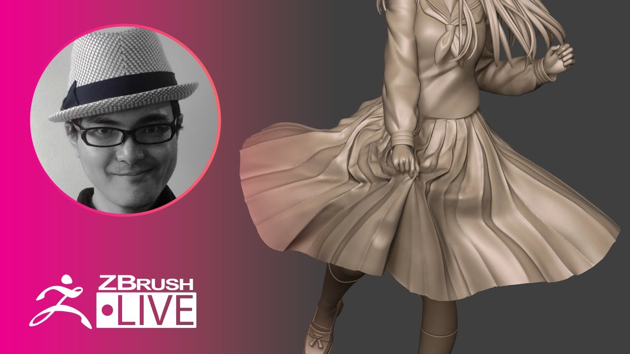 ZBrush 2020 - 3Dプリント用キャラクターの作り方 - 3D Model Skirt