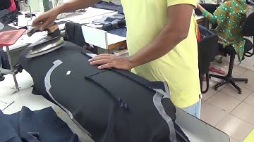 Jacket / blazer front panel & dart seam open ironwith bon area fusing attach