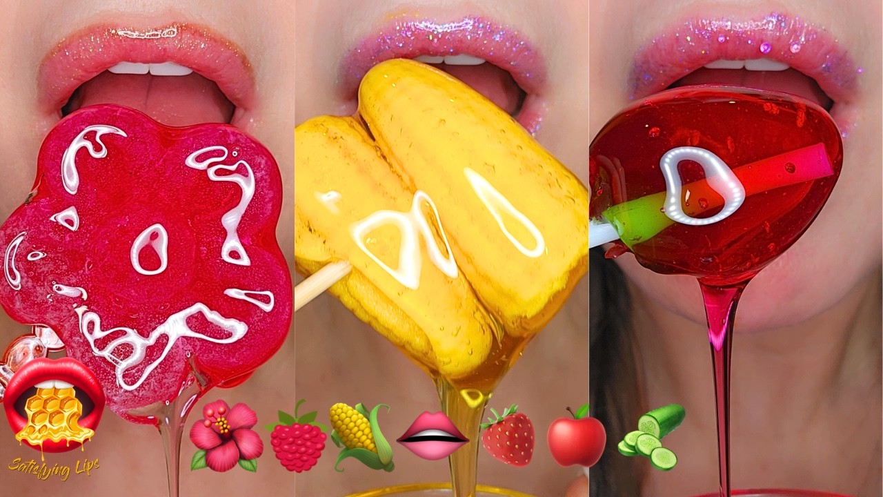 ASMR Satisfying Eating Emoji Food Challenge Mukbang