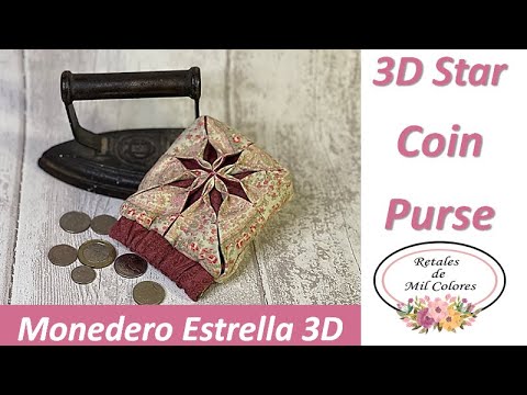 68. Monedero Estrella 3d Patchwork. Moldes Gratis