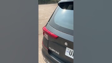 Skoda Kushaq Ambition coded with brake lights on with boot open