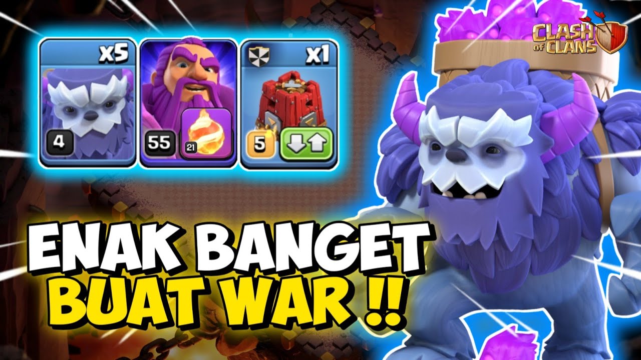 ENAK BANGET BUAT WAR !! Combo Yeti + Fireball STRATEGI TH 14 - Clash Of Clans