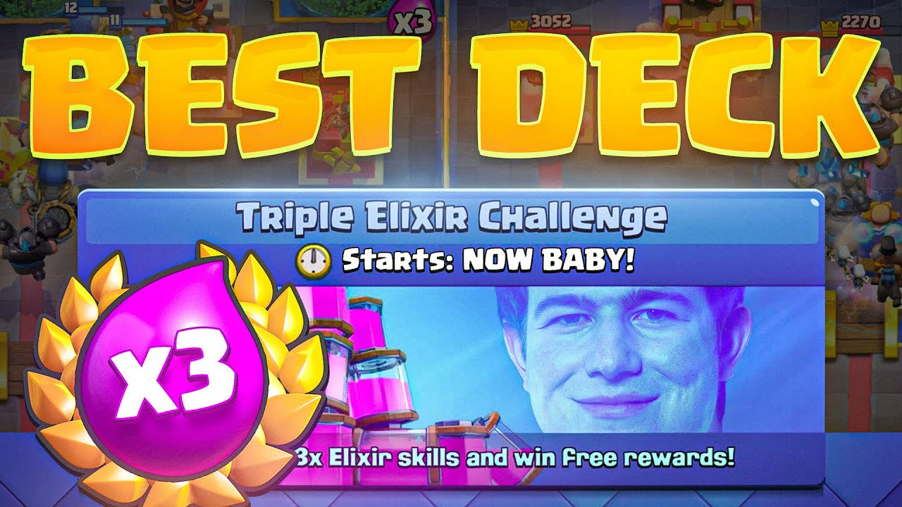Best Deck for Triple Elixir Challenge in Clash Royale! Win First Try!