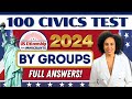 2024 uscis official 100 civics test questions and answers by groups for us citizenship interview