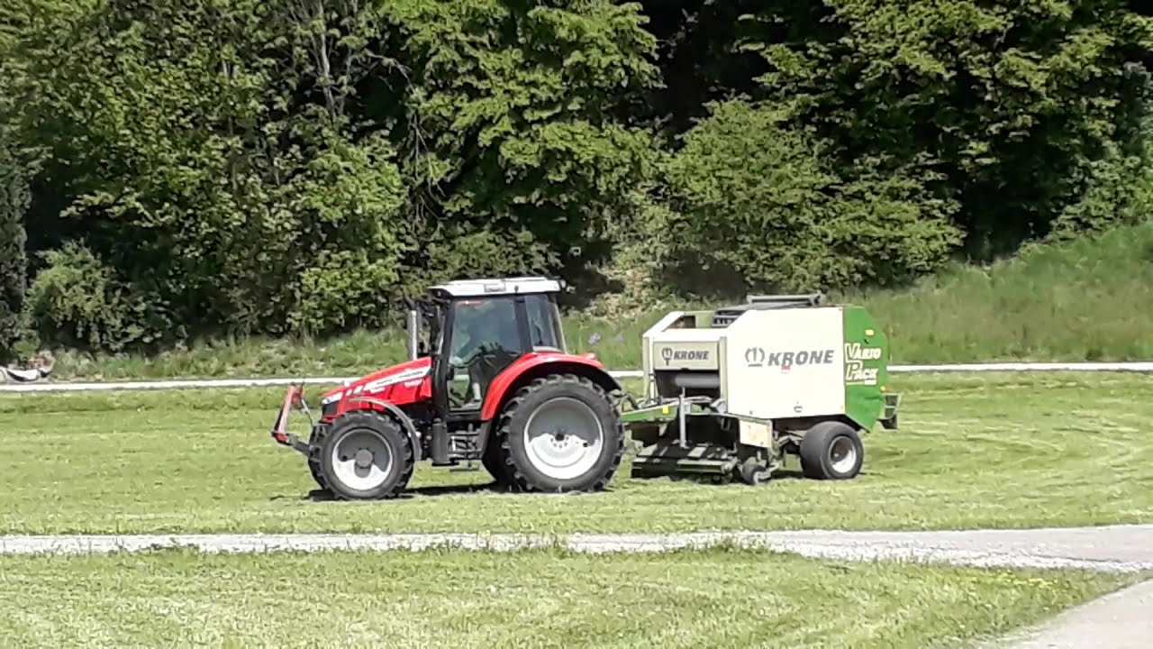 Rundballen pressen Mai 2020 | MF 5450 | Krone Vario Pack 1500