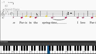 I Love Paris by Cole Porter - Easy piano tutorials with leadsheet and chords