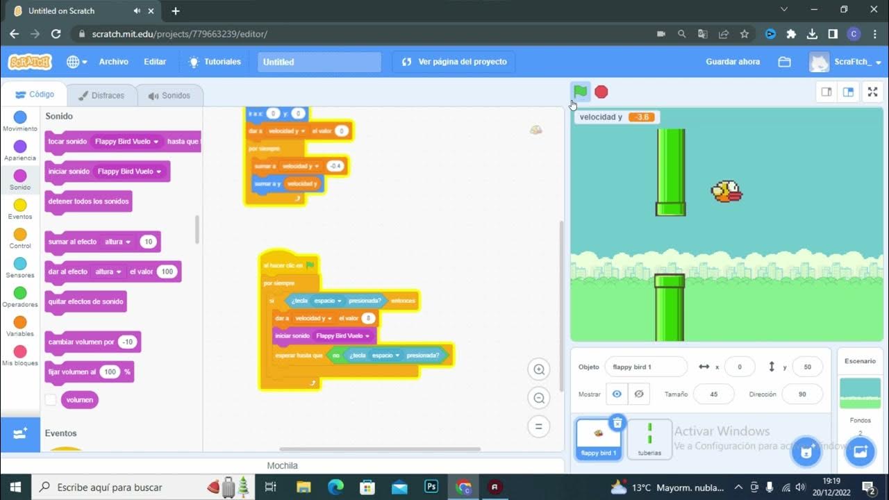 Cómo hacer un juego tipo Flappy Bird en Scratch Fácil y rápido - YouTube