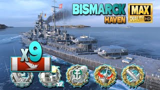 Battleship Bismarck: 9 ships destroyed - World of Warships