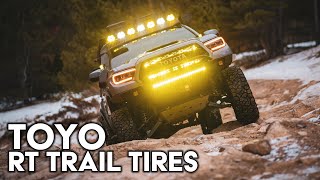 TOYO RT Trail Tires in SNOW! Toyotas Snow Wheeling and Sliding Downhill