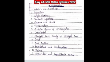 Navy AA/ SSR Maths Syllabus 2022. #shorts