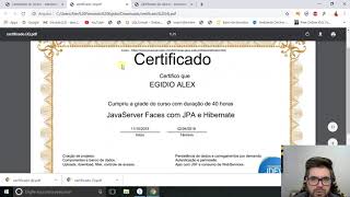 Veja os 18 certificado do curso de JAVA
