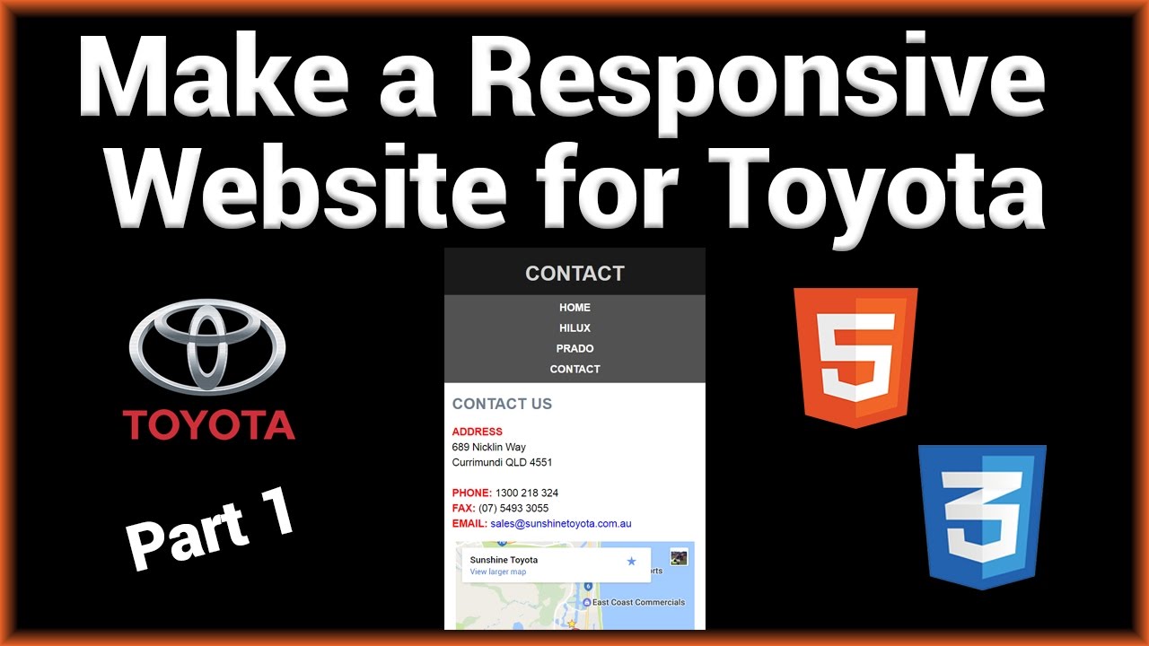 Make a Responsive Toyota Website Using HTML5/CSS3 (Part 1/2) - YouTube