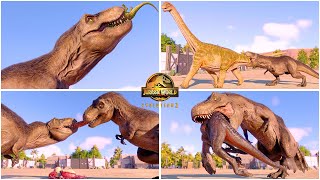 JW Dominion Feathered TREX All Perfect Animations & Interactions  Jurassic World Evolution 2  JWE