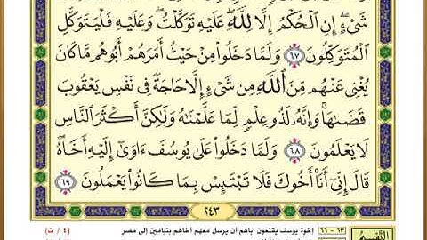 الصفحة ( 243) من القرآن الكريم سورة يوسف _ مصحف التقسيم الموضوعي _