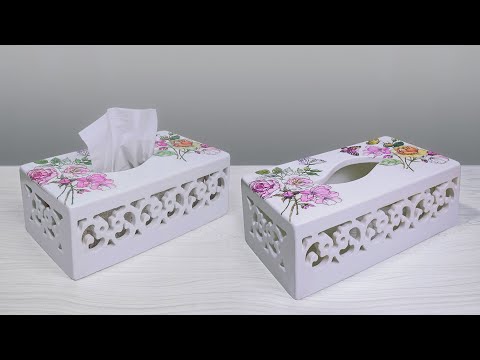 Tissue Box Making at home || Unique Tissue Box Making || Tissue