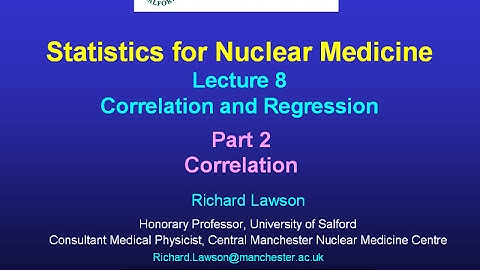 Statistics Lecture 8, Correlation and Regression; Part 2