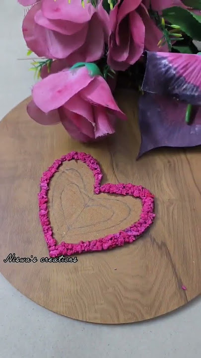 painting with paper pulp#heart#art#craft#shorts