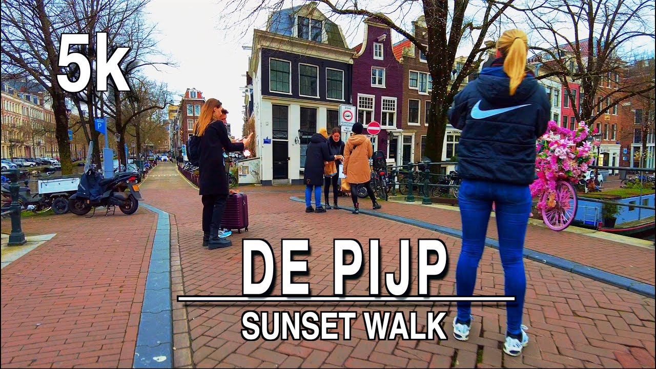 【4k】De Pijp, Amsterdam Netherlands Sunset Walk  | 4k l 60 UHD (ASMR) De Pijp Sounds