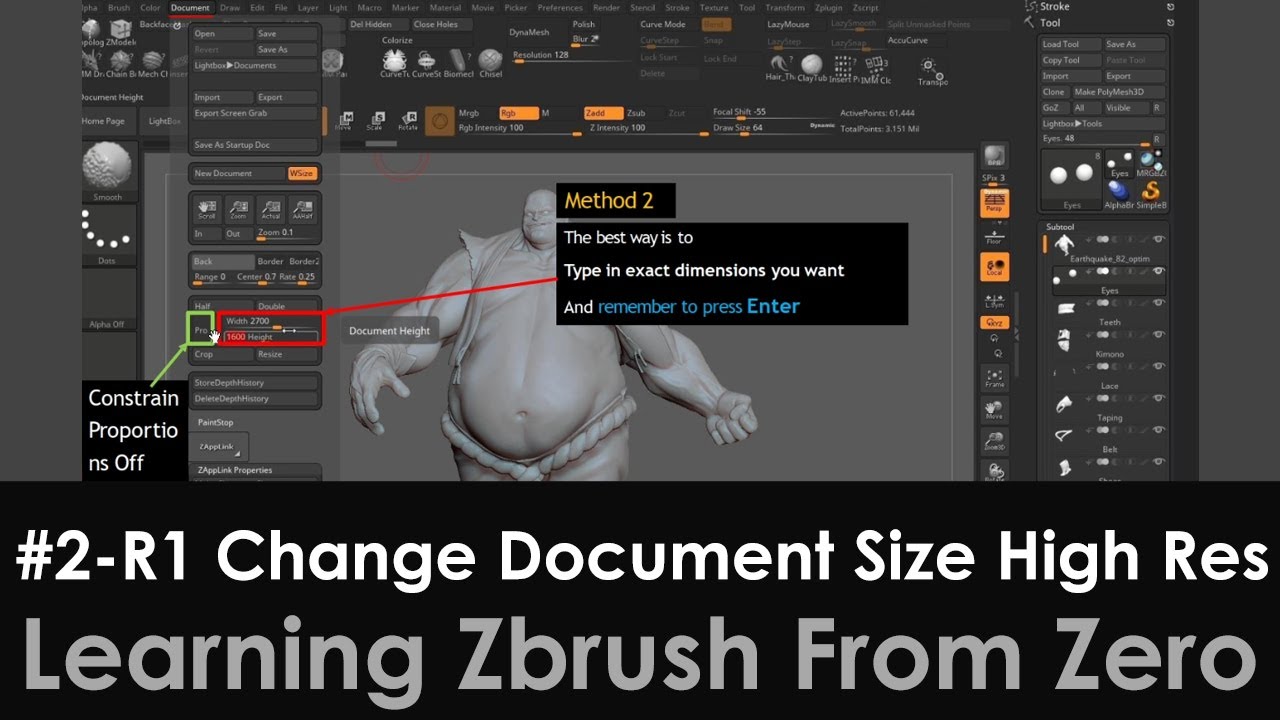 how to edit old document in zbrush