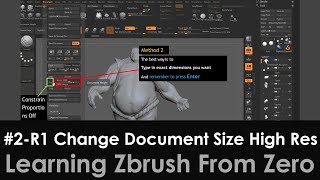 2-Render1 Rendering directly in Zbrush, Change Document Size to High Resolution, Zbrush 2020 Wealth
