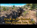 Crack in the ground and the four craters lava field