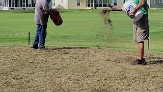 Sprigging the Nursery Green at Riverside