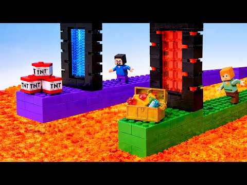 TNT BOMB or DIAMOND?? DO NOT Open the WRONG One! Lego Minecraft Mystery Doors