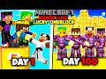 100 Days on ONE LUCKY BLOCK in Hardcore Minecraft 😰