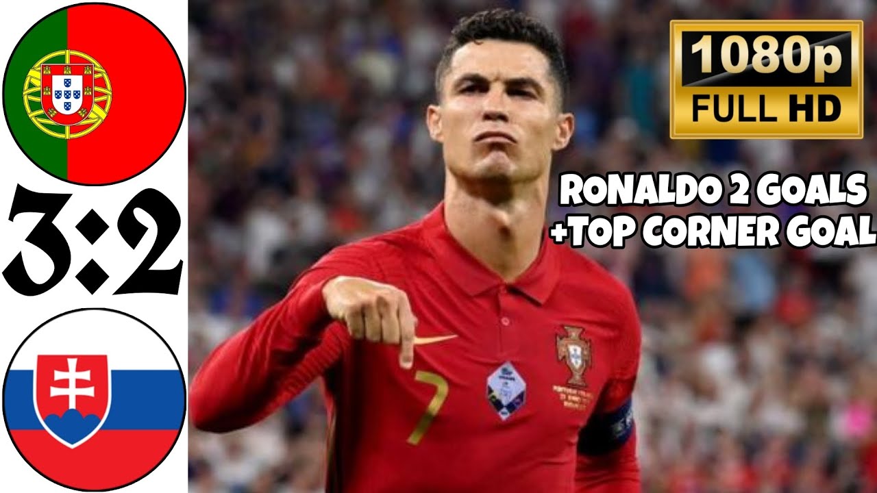 PORTUGAL VS SLOVAKIA EURO2024 QUALIFIERS MATCH HIGHLIGHTS RONALDO 2 GOALS +TOP CORNER GOAL