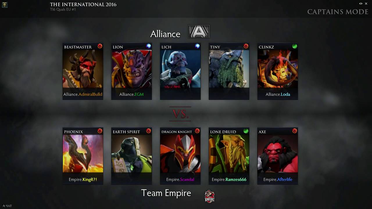 Alliance vs Empire | EU Qualifier TI6 by UNIT (game 1)