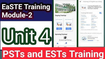 Unit 4 of Module 2 |EaSTE Training Module 2 unit 4| Qaed Training unit 4 Solved