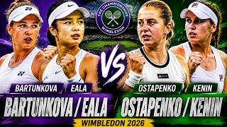 🔴TENNIS LIVE | ALEX EALA-NIKOLA BARTUNKOVA vs KENIN-OSTAPENKO • Wimbledon 2026 • Tennis Watchalong