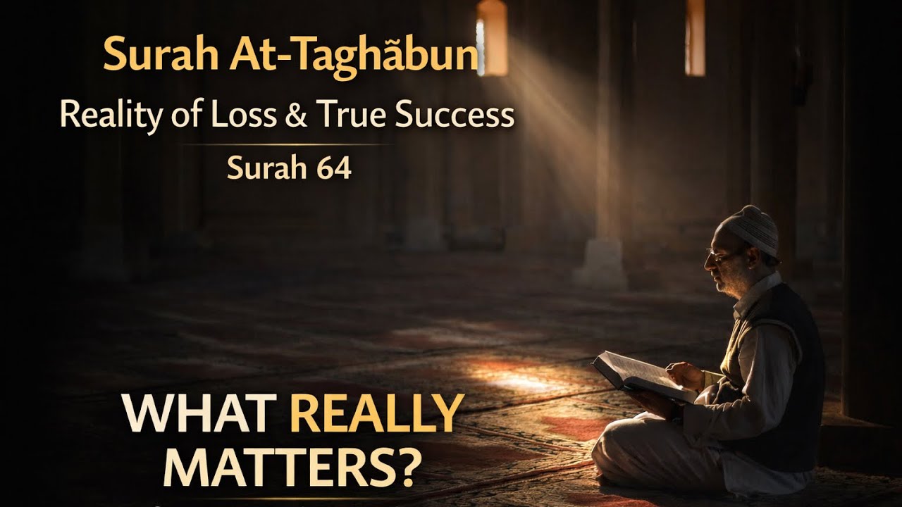 Surah At-Taghābun (سورة التغابن) | Reality of Loss & True Success | Surah 64 Quran for peace 