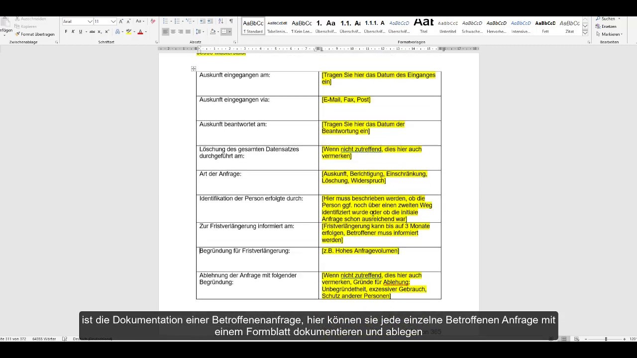 Update New Die Word-Vorlage für die DSGVO Dokumentation - Produktvorstellung