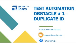 Tosca Tutorial | Lesson 107 -  IDs are not everything | Elements with same IDs | Obstacle 1 |