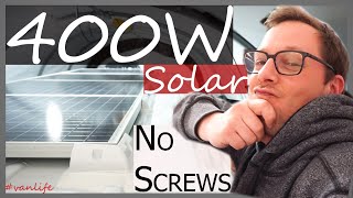 Solar install  NO HOLES | FOUR SEASON VAN LIFE | EP.11